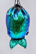 Mermaid tail reversible sequin drawstring swim/ sports bag