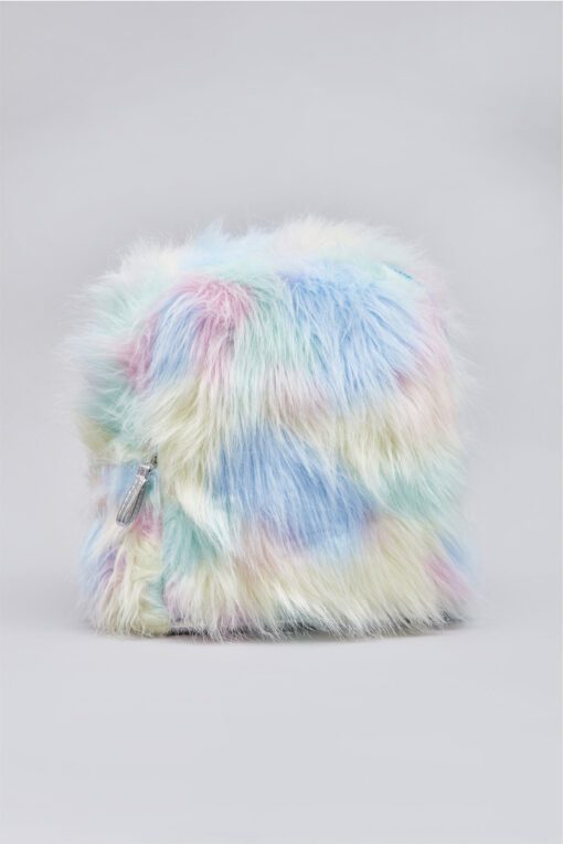 Faux fur pastel backpack